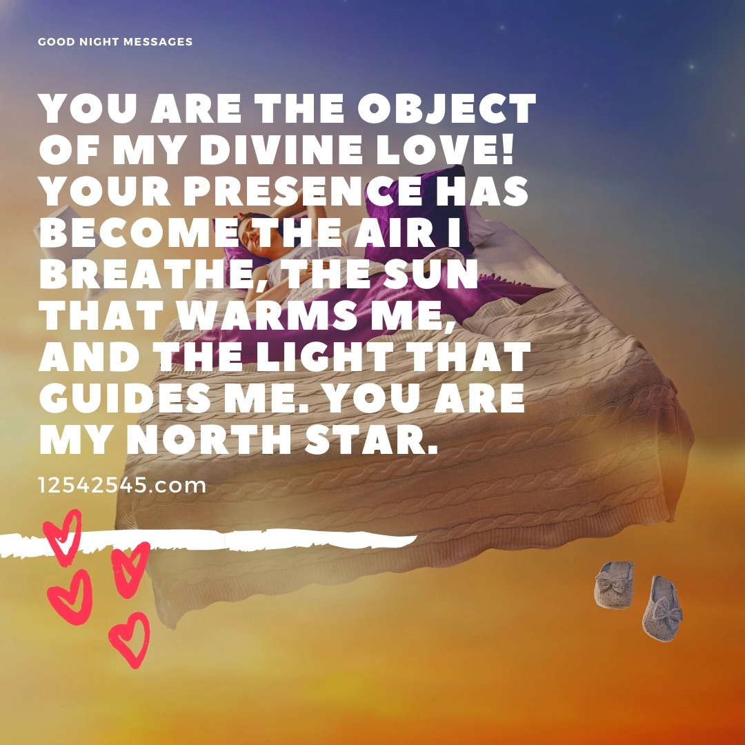 You are the object of my divine love! Your presence has become the air I breathe, the sun that warms me, and the light that guides me. You are my north star.