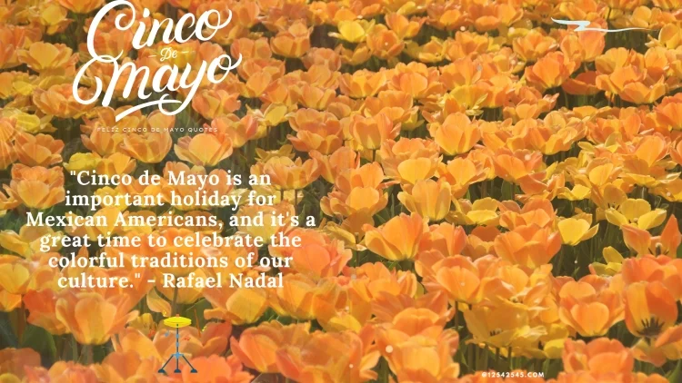 "Cinco de Mayo is an important day for Mexican Americans, and it's a great time to celebrate the colorful traditions of our culture." - Rafael Nadal