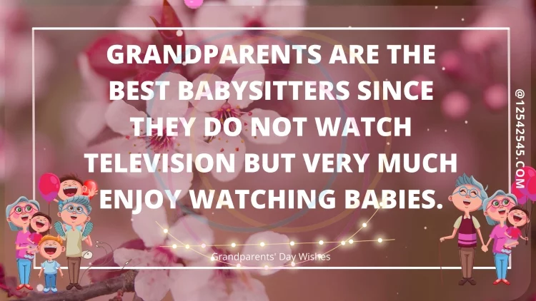 Grandparents are the best babysitters since they do not watch television but very much enjoy watching babies.