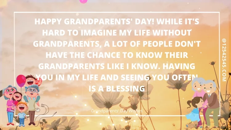 Happy Grandparents' Day! While it's hard to imagine my life without grandparents, a lot of people don't have the chance to know their grandparents like I know. Having you in my life and seeing you often is a blessing