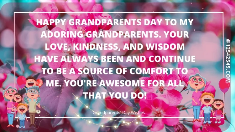 Happy Grandparents Day to my adoring grandparents. Your love, kindness, and wisdom have always been and continue to be a source of comfort to me. You're awesome for all that you do!