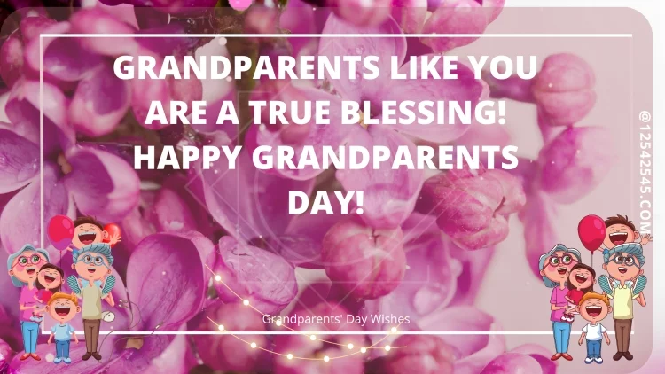 Grandparents like you are a true blessing! Happy Grandparents Day!