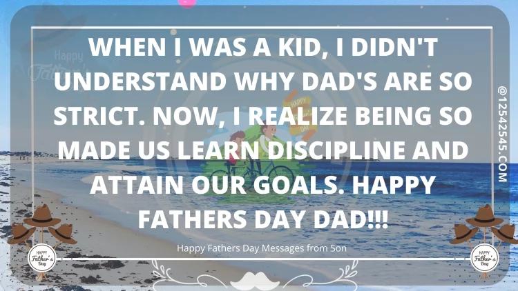 When I was a kid, I didn't understand why Dad's are so strict. Now, I realize being so made us learn discipline and attain our goals. Happy Fathers Day Dad!!!