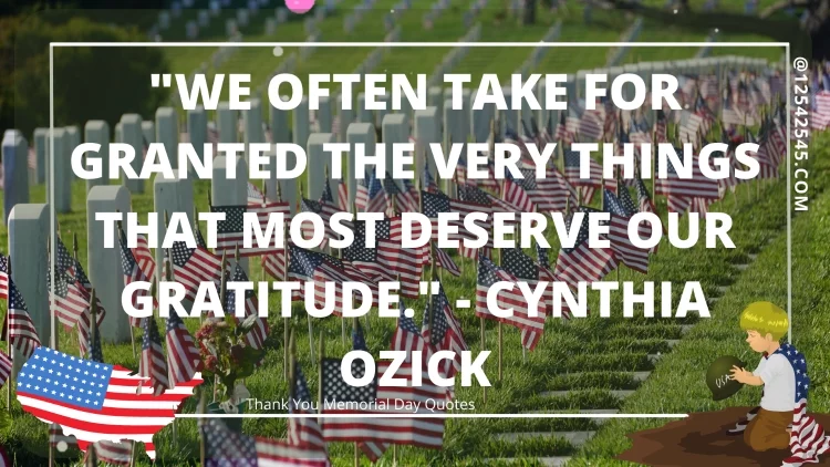 "We often take for granted the very things that most deserve our gratitude." - Cynthia Ozick