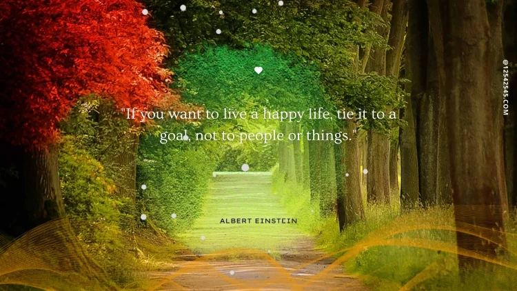 "If you want to live a happy life, tie it to a goal, not to people or things."-Albert Einstein