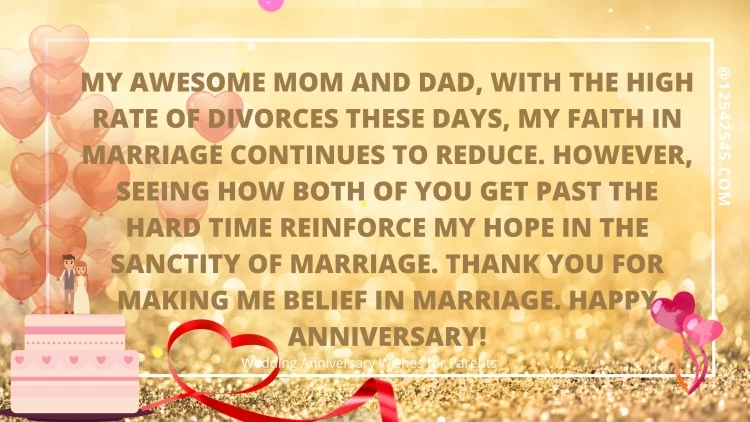 My awesome Mom and Dad, with the high rate of divorces these days, my faith in marriage continues to reduce. However, seeing how both of you get past the hard time reinforce my hope in the sanctity of marriage. Thank you for making me belief in marriage. Happy anniversary!