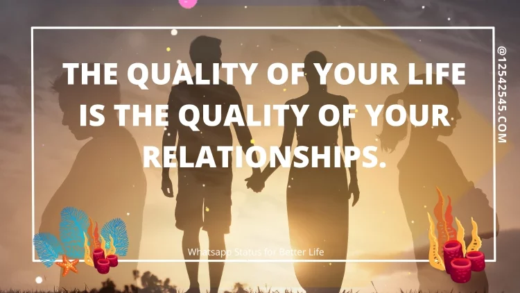 The quality of your life is the quality of your relationships.