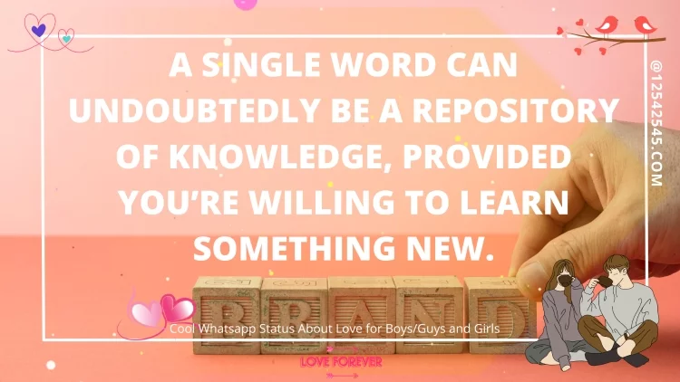 A single word can undoubtedly be a repository of knowledge, provided you're willing to learn something new.