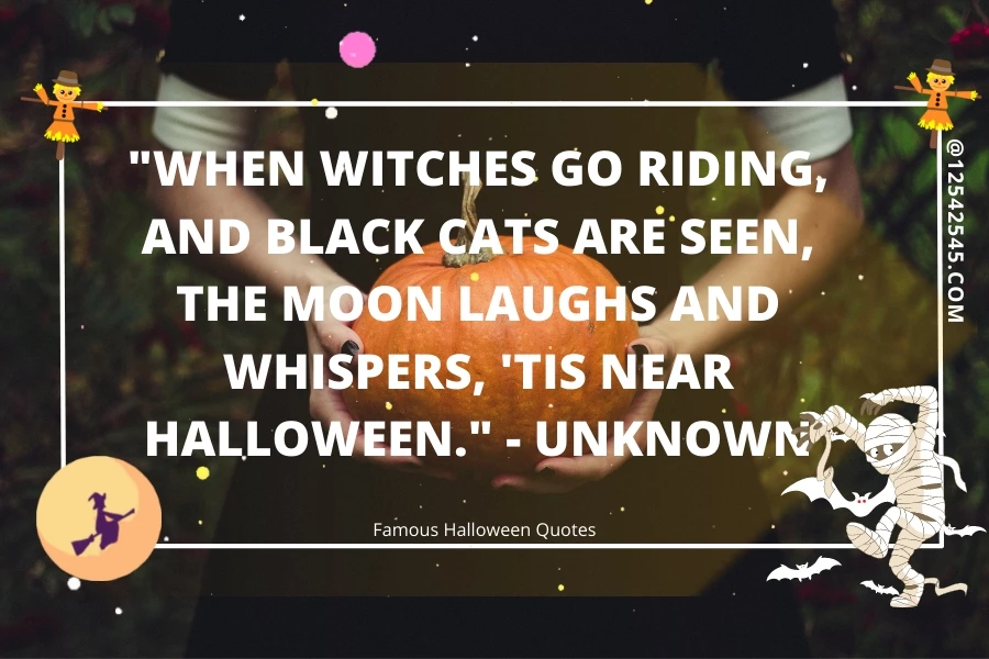 "When witches go riding, and black cats are seen, the moon laughs and whispers, 'tis near Halloween." - Unknown