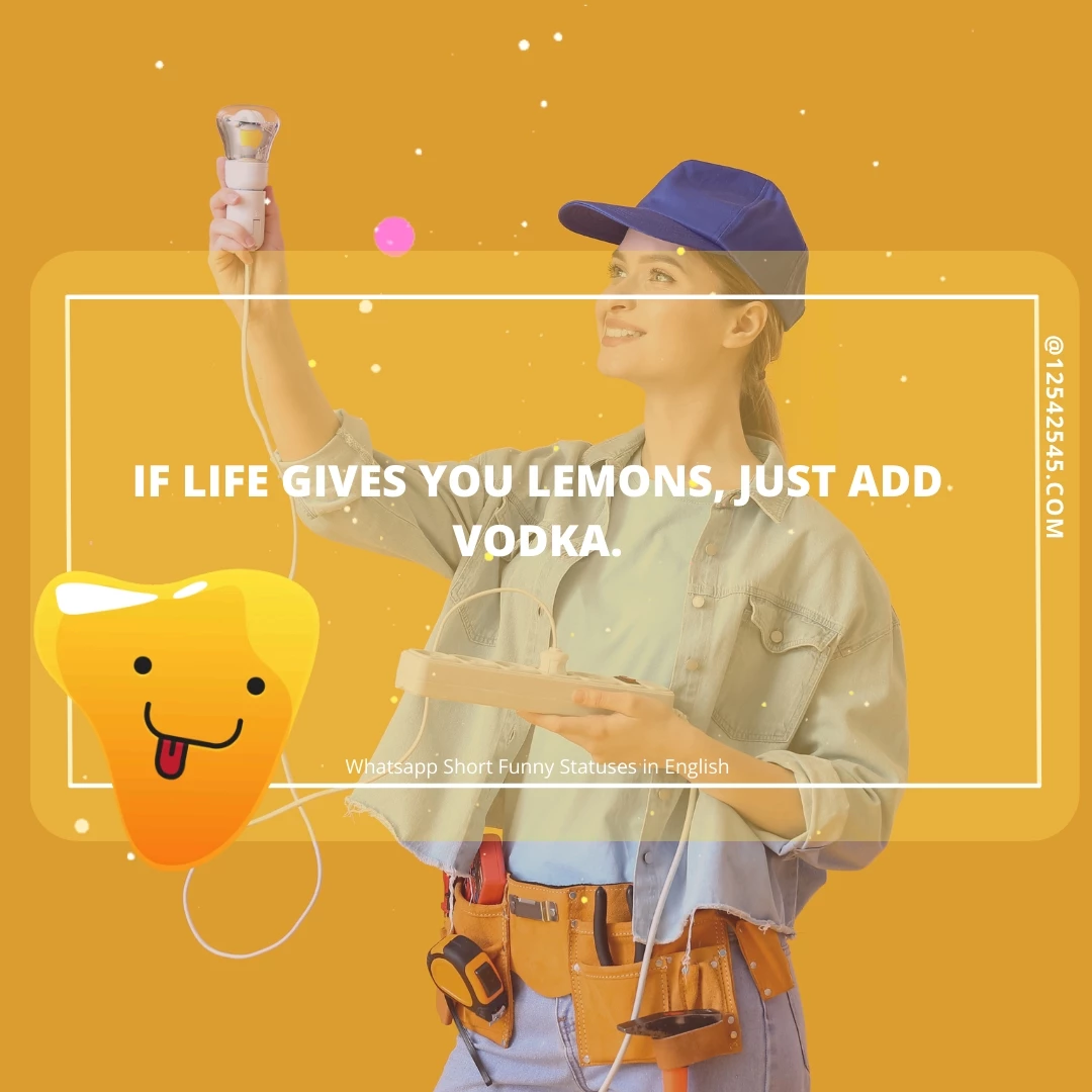 If life gives you lemons, just add vodka.