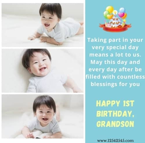 1st Birthday Wishes Grandson