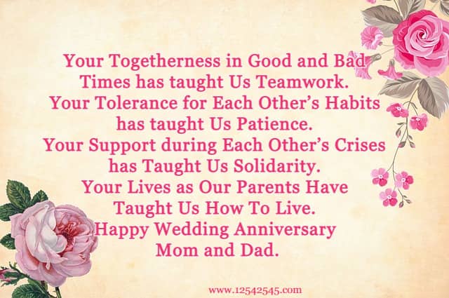 Wedding Anniversary Mom And Dad