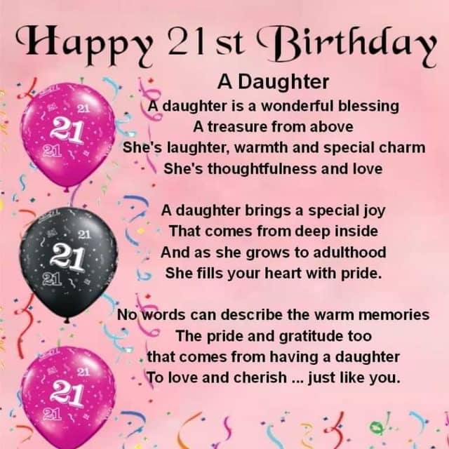 21st Birthday Wishes To Daughter