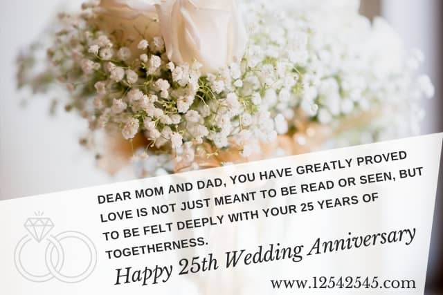 Happy 25th Wedding Anniversary Wishes Messages For Mom Dad