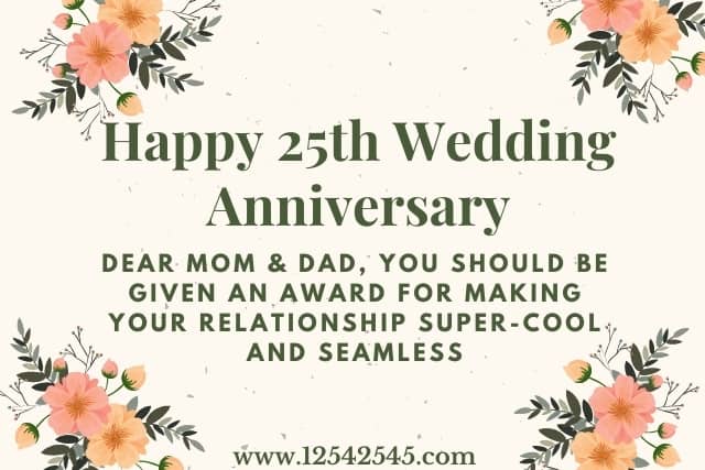 25th Wedding Anniversary Wishes For Parents