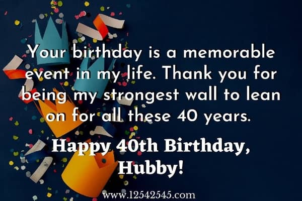 40th Birthday Messages to Loving Husband