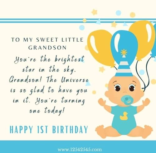 1st Birthday Wishes Grandson