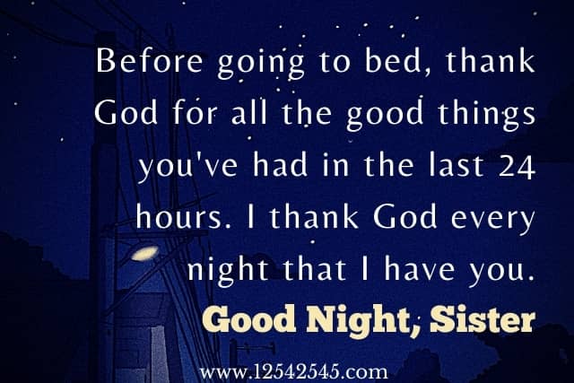 Good Night Messages For Sister 