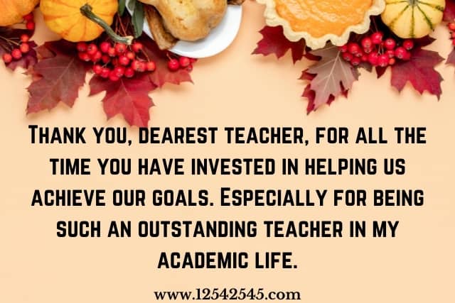 Thanksgiving Quotes for Teachers from Students