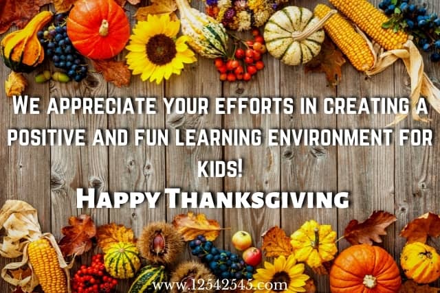 Thanksgiving Messages for Teachers from Parents