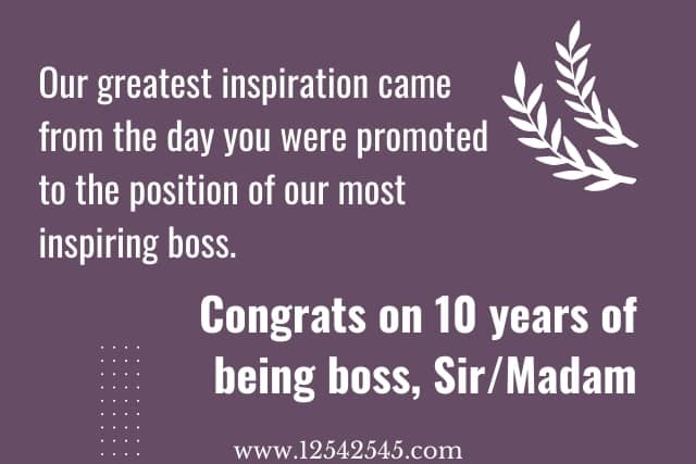 Job Anniversary Messages to Boss